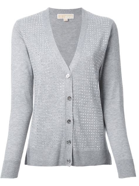 short sleeve cardigan with pockets michael kors gray|Michael Kors Cardigan Gray .